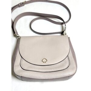 Kate Spade Kailee beige Neutral Flap Shoulder Crossbody Leather Shoulder Bag